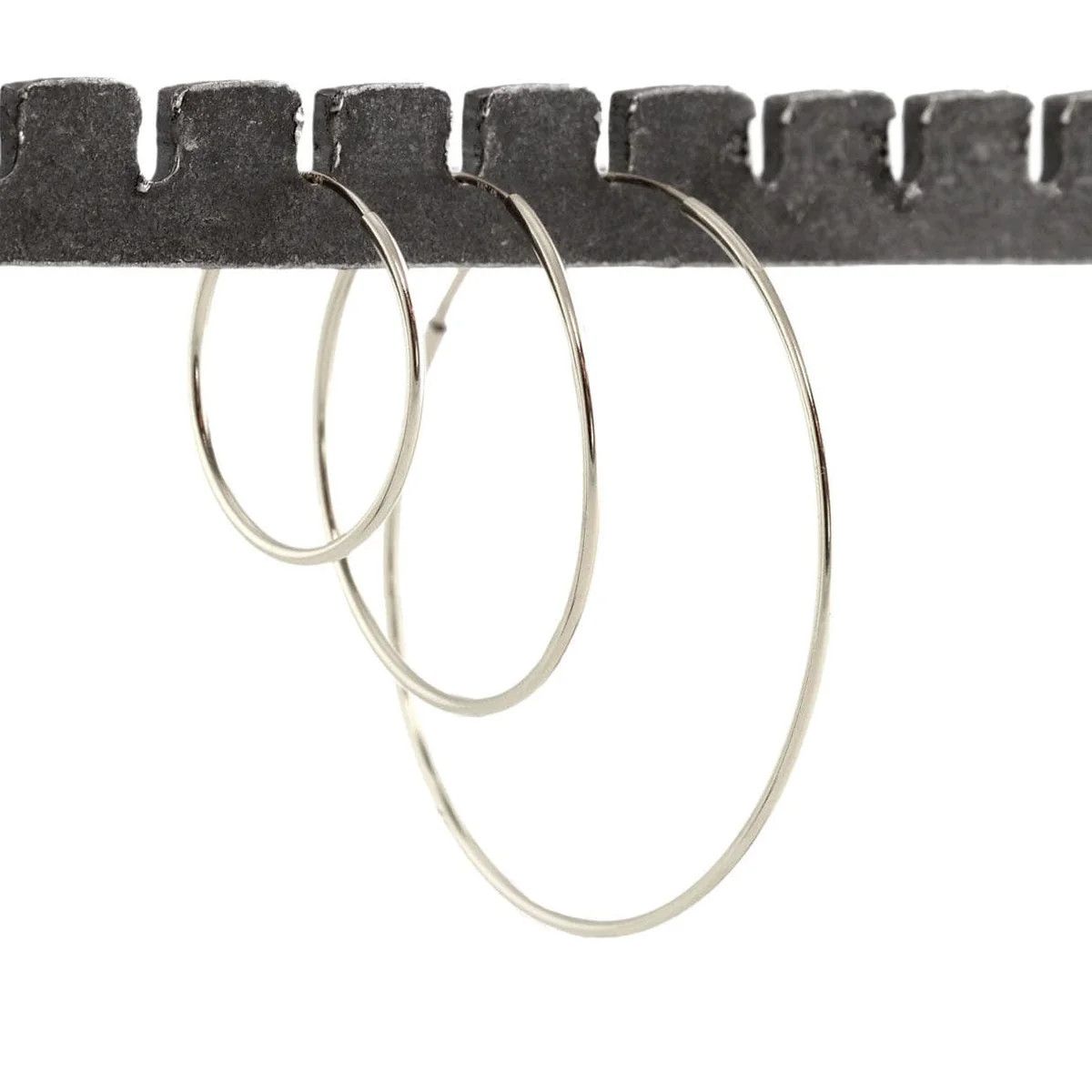 Earrings- Silver Med 33MM Hoops
