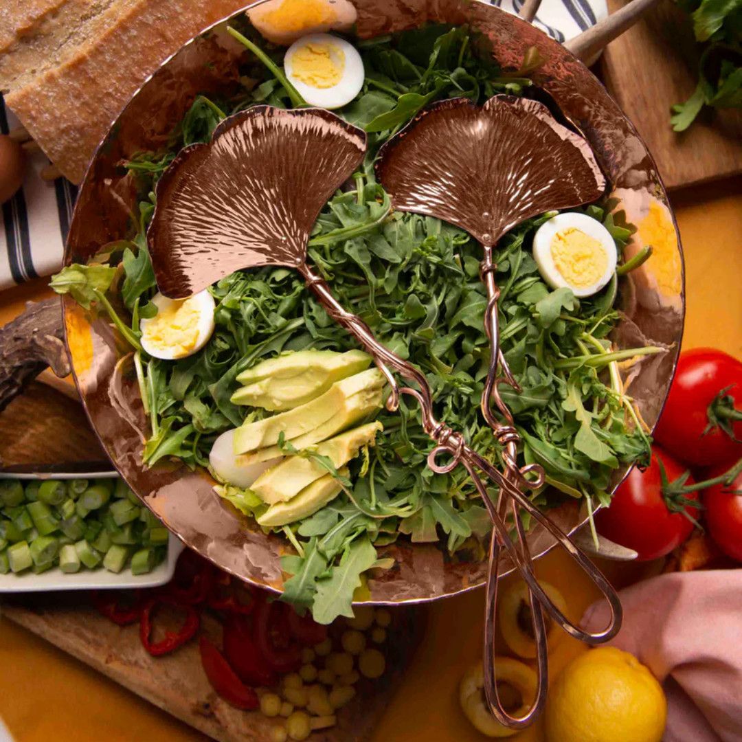 Copper Ginko Salad Set - Vine