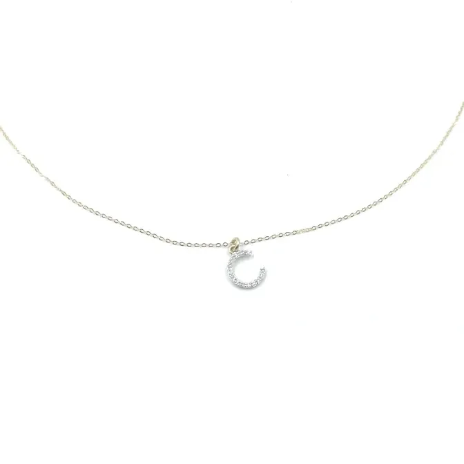14K Gold and Diamond Initial Necklace-