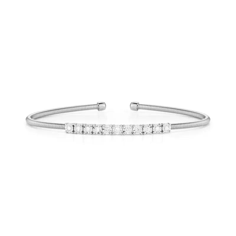 Bracelet- Ava Bea Flexi Cuff 14k WG .2ct diamonds