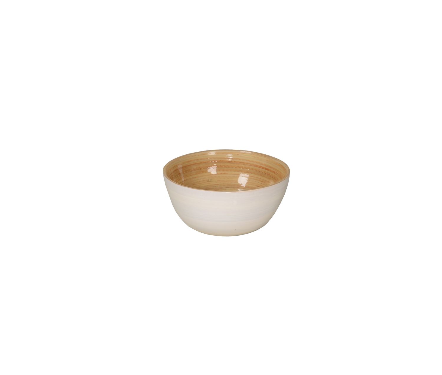 Mini Shallow Bamboo Bowl- 3.9x2", Color: White