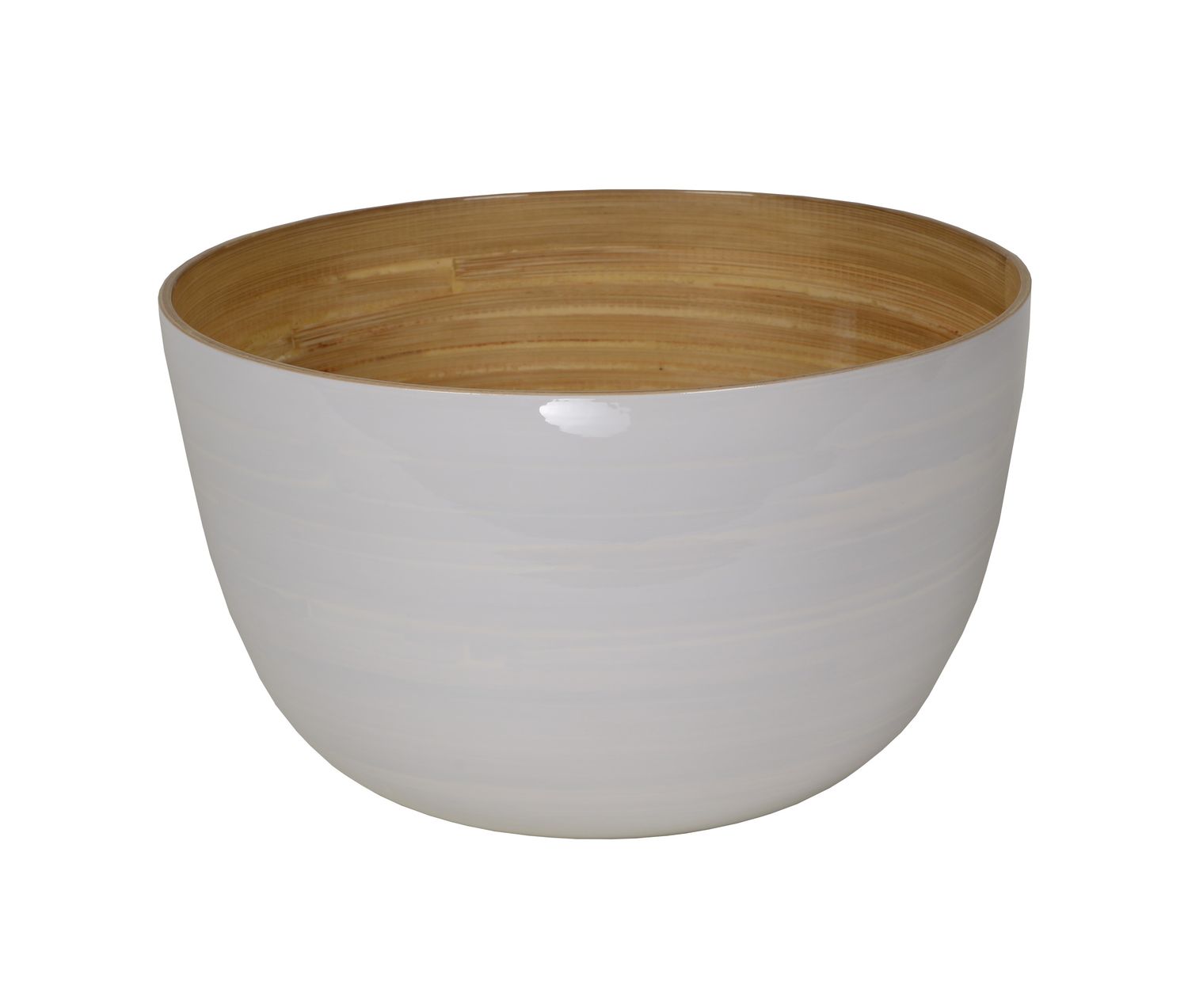 Mixing Bamboo Salad Bowl -  10.2x6.2", Color: White