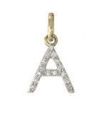 14K Gold and Diamond Initial Necklace-, Color: A
