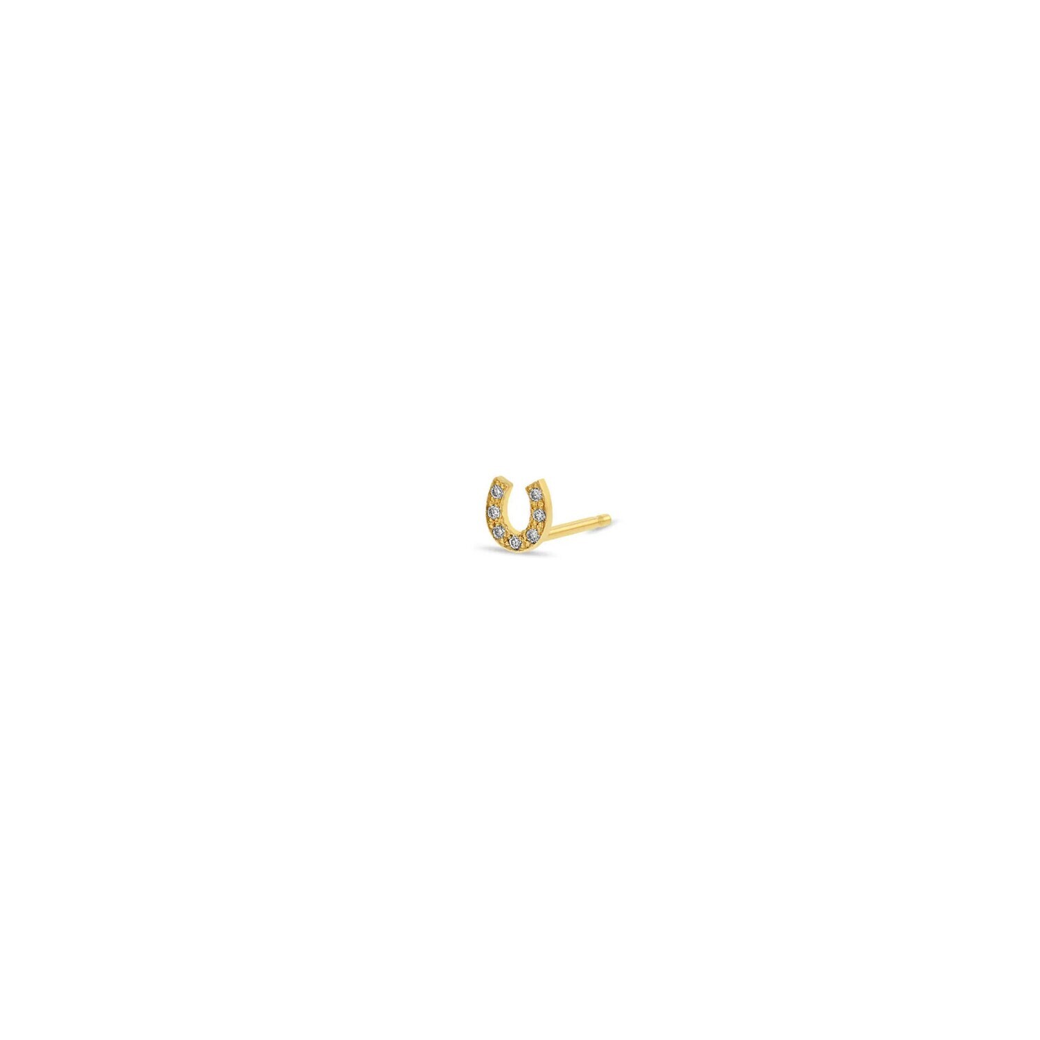 Was $335 Earring- Horseshoe Pave Diamond Stud