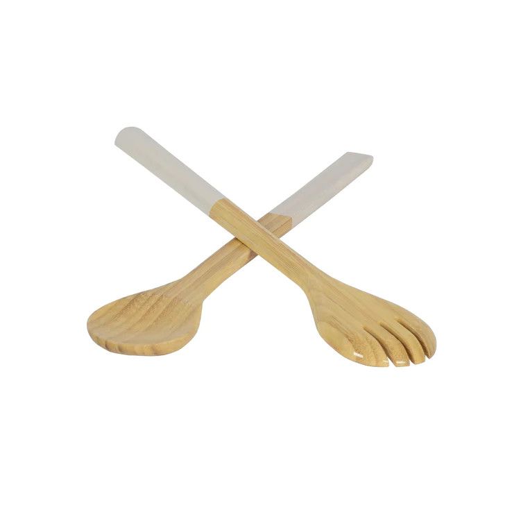 LG Salad Serving Set- Bamboo, Color: White