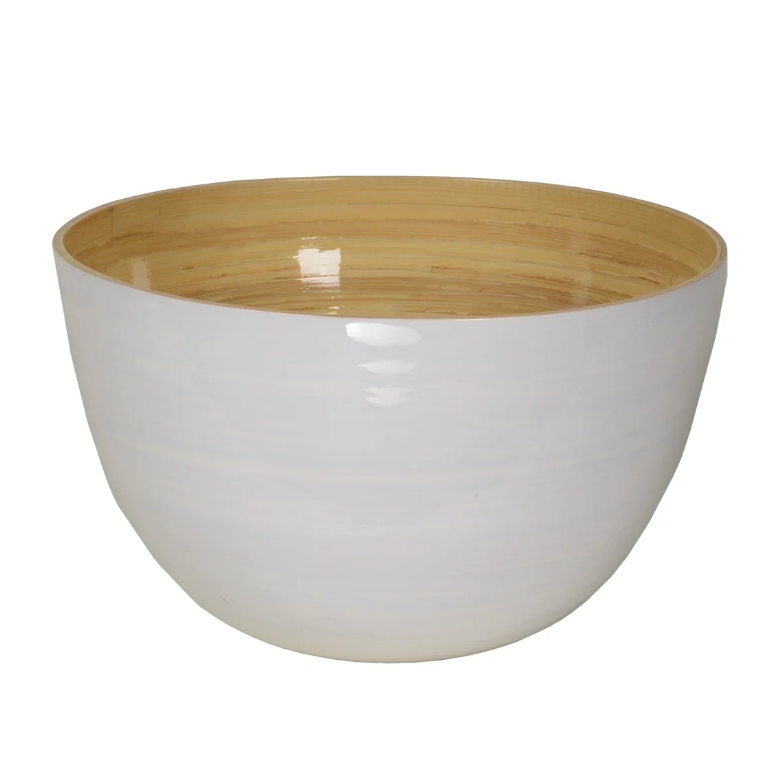 Family Bamboo Bowl- 11.7x7", Color: White