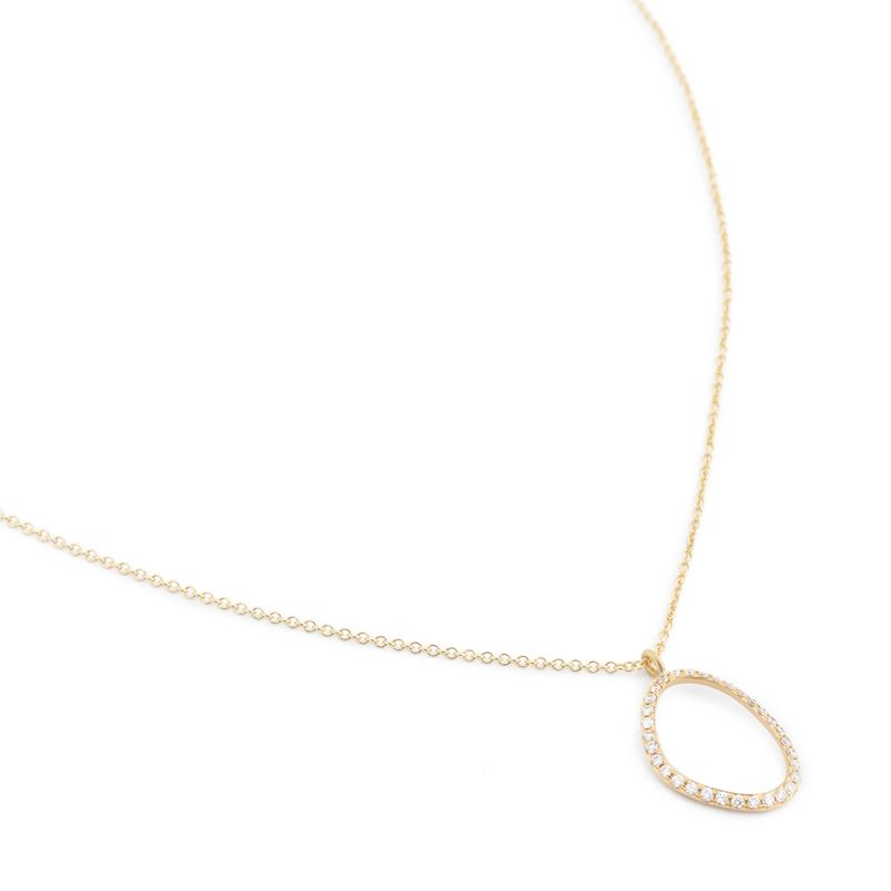 Necklace- Lilydust  Open Organic shape, 18k