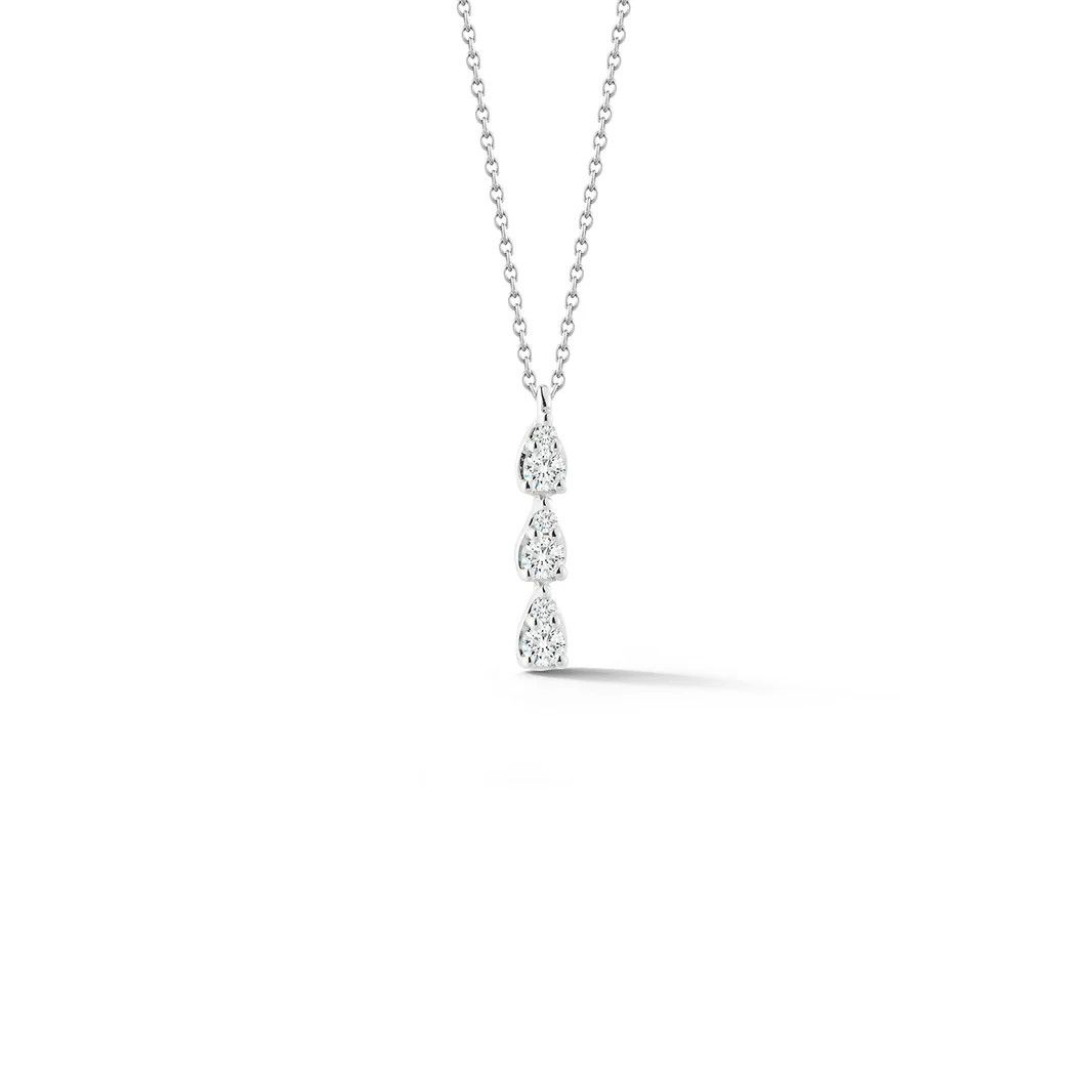 Necklace- Sophia Ryan Triple Teardrop  .08 ct WG