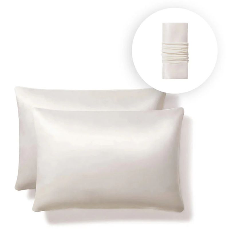 Satin Pillowcases Standard S/2 - Egg Nog
