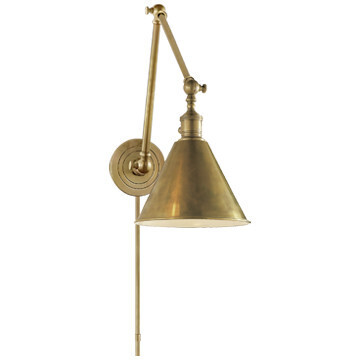 SL 2923HAB Boston Functional Double Arm Library Light in Hand-Rubbed Antique Brass