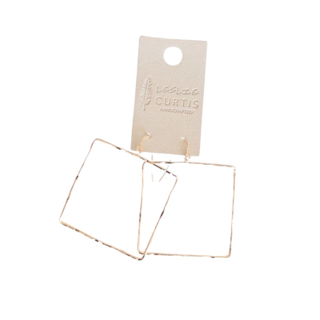 Earrings- Callie Hammered Squared