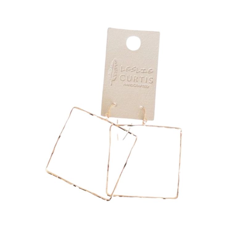 Earrings- Callie Hammered Squared