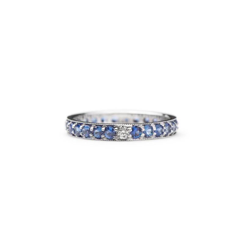 Dunbar Blue Sapphire and Diamond Ring 14W