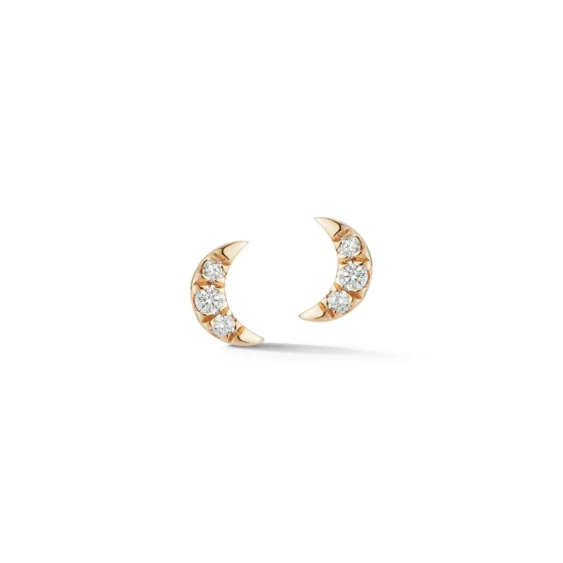 Earrings- Mini Crescent Moon Studs YG