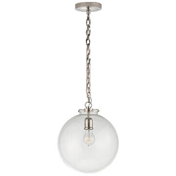 TOB 5226PN/G4-CG Katie Globe Pendant in Polished Nickel with Clear Glass