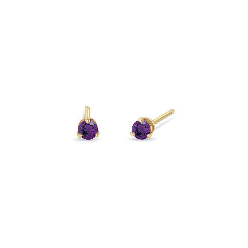 Birthstone Studs Amethyst - Feb