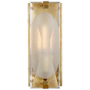 KS 2060SB-CG Castle Peak Small Bath Sconce in Soft Brass with Etched Clear Glass