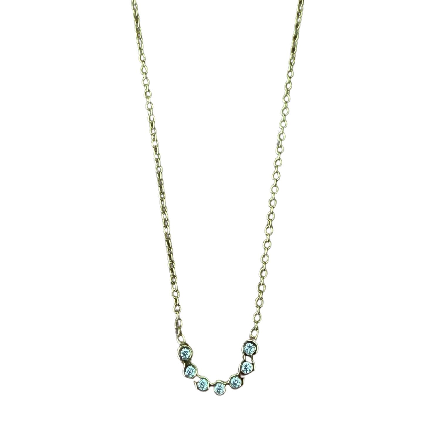Necklace- Short Pendant 14K 1.2MM Bezel Set Diamond U .06CTW
