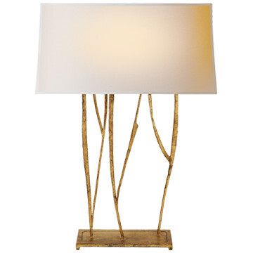 S 3051GI-L Aspen Console Lamp in Gilded Iron with Natural Paper Shade
