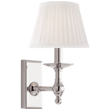 RL 14021PN Payson Sconce in Polished Nickel with Silk Shade