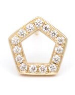 Earrings- Mini Pave Open Pentagonal Stud Earrings- Mini Pave Open Pentagonal Stud