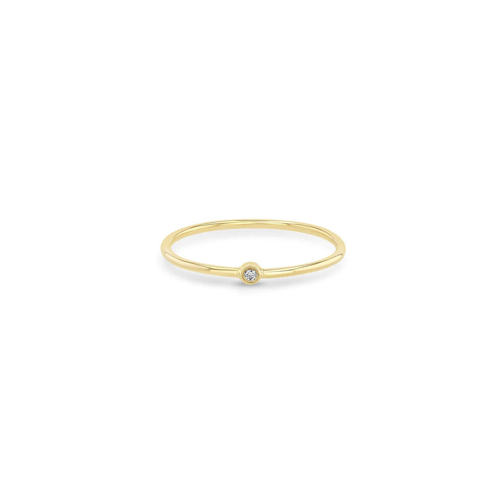 Ring- 14K Gold Thin Band w. 1PT diamond (.01CTW)