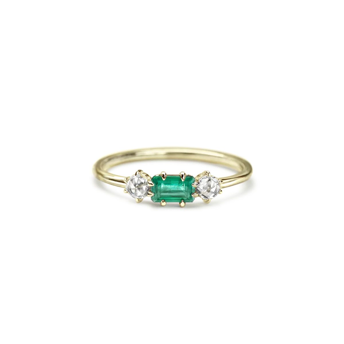 Solana Ring in Emerald and Diamond 14Y