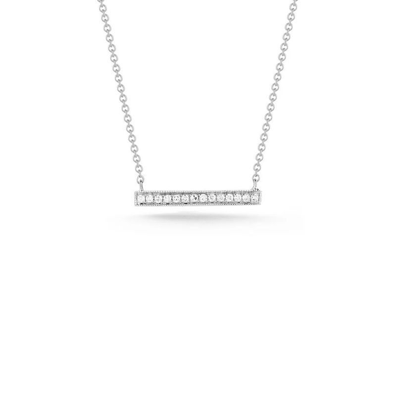 Necklace- Sylvie Rose Medium Bar 16in 14k WG, .07 tcw