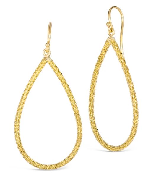Earrings- Stardust Elongated Teardrop, 18k