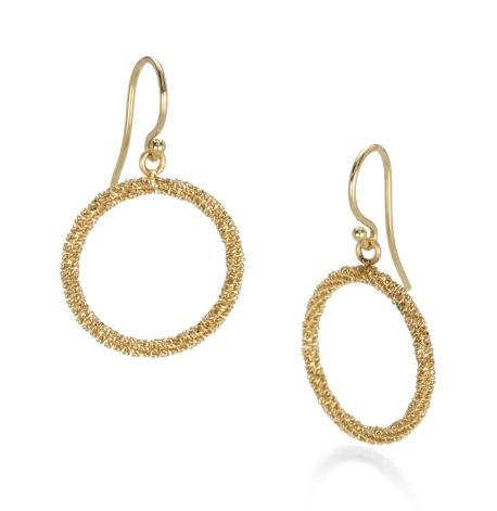 Earrings- Stardust Large Circle, 18k Earrings- Stardust Large Circle, 18k