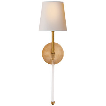 SK 2016HAB-NP Camille Sconce in Hand-Rubbed Antique Brass with Natural Paper Shade