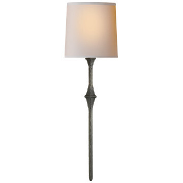 S 2401AI-NP Dauphine Sconce in Aged Iron with Natural Paper Shade