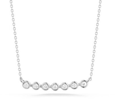 Necklace- Lulu Jack Bezel Bar 14K WG .06 ct - 16in.