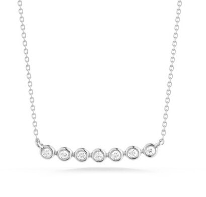 Necklace- Lulu Jack Bezel Bar 14K WG .06 ct - 16in.