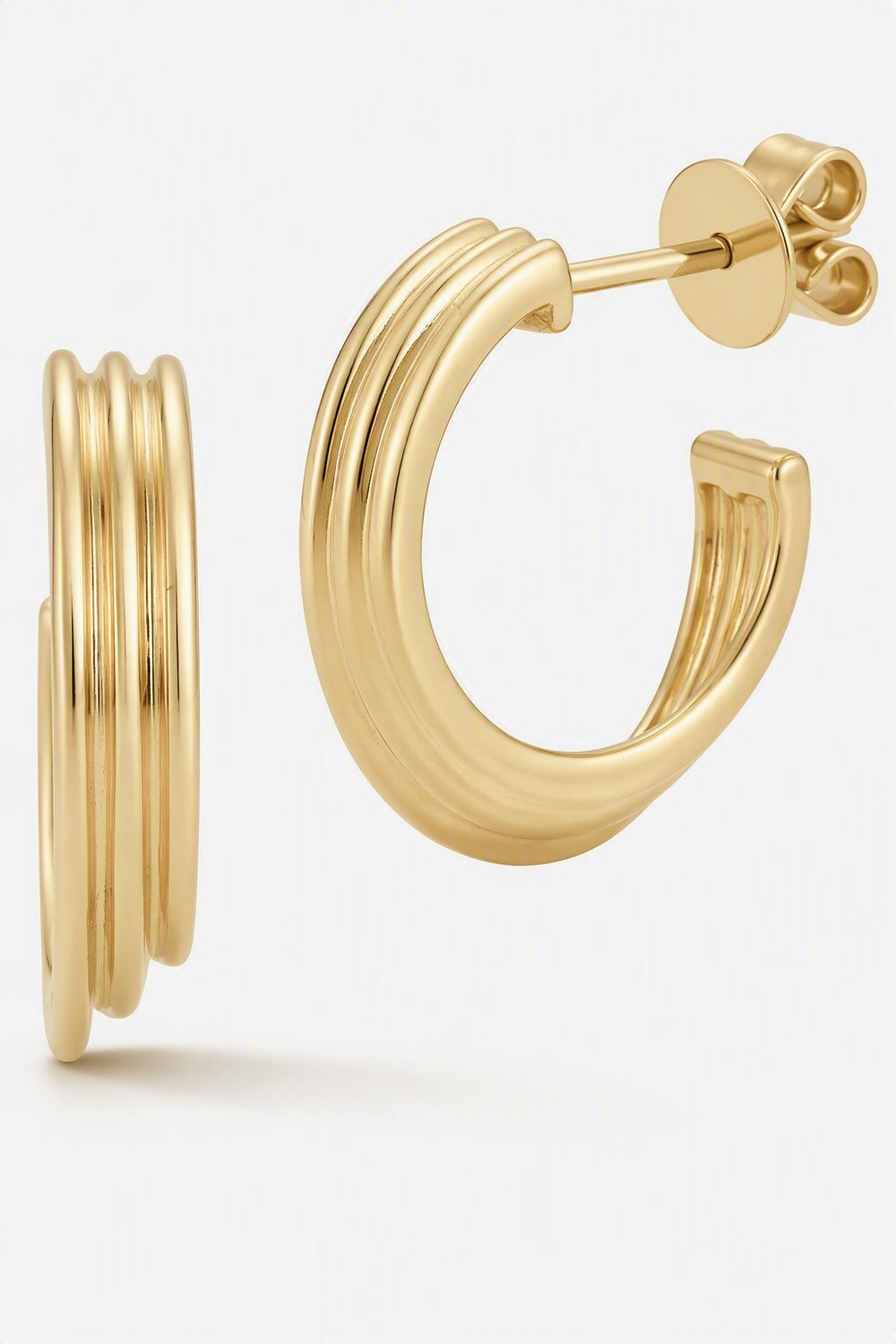 Earrings- Nana Bernice Groove Cascade Hoop YG