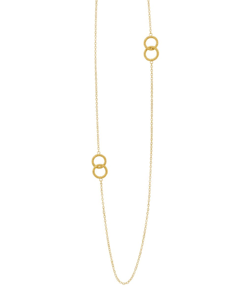 Necklace- Interlocking Circles Long, 18k, 36"