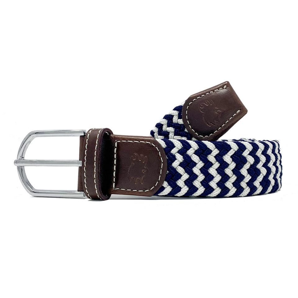 Chevron Belt, Color: Navy/White, Size: Medium