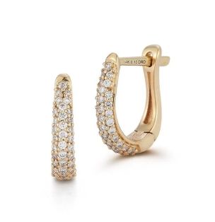 Earrings- DRD Tapered Mini Huggie YG