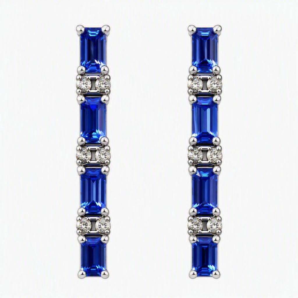 ER- Tanzanite Dia Bar Drop