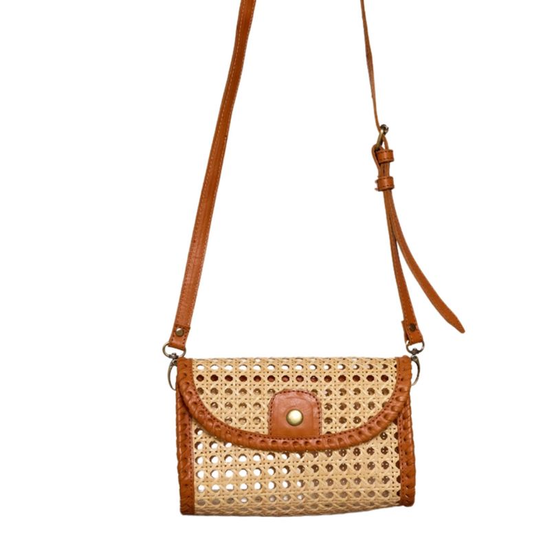 Cane Weave Sm Brown Lthr Trim