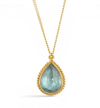 Necklace- OAK Aquamarine 4.3ct, 18k, 16-18" Necklace- OAK Aquamarine 4.3ct, 18k, 16-18"