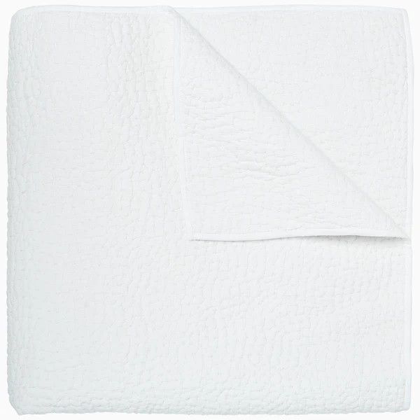 Stitched Coverlet- King, Color: White
