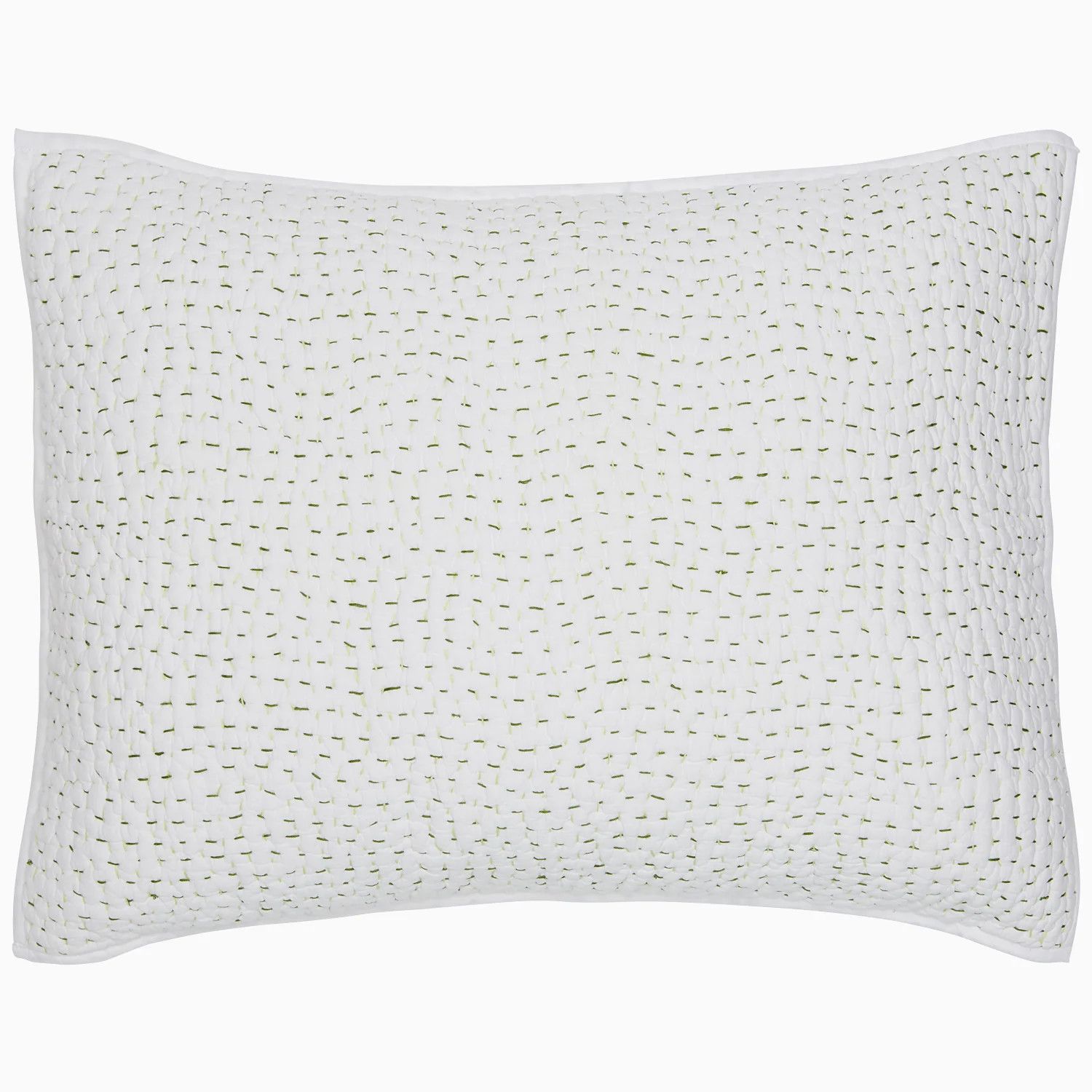 Stitched Std Sham-, Color: Moss