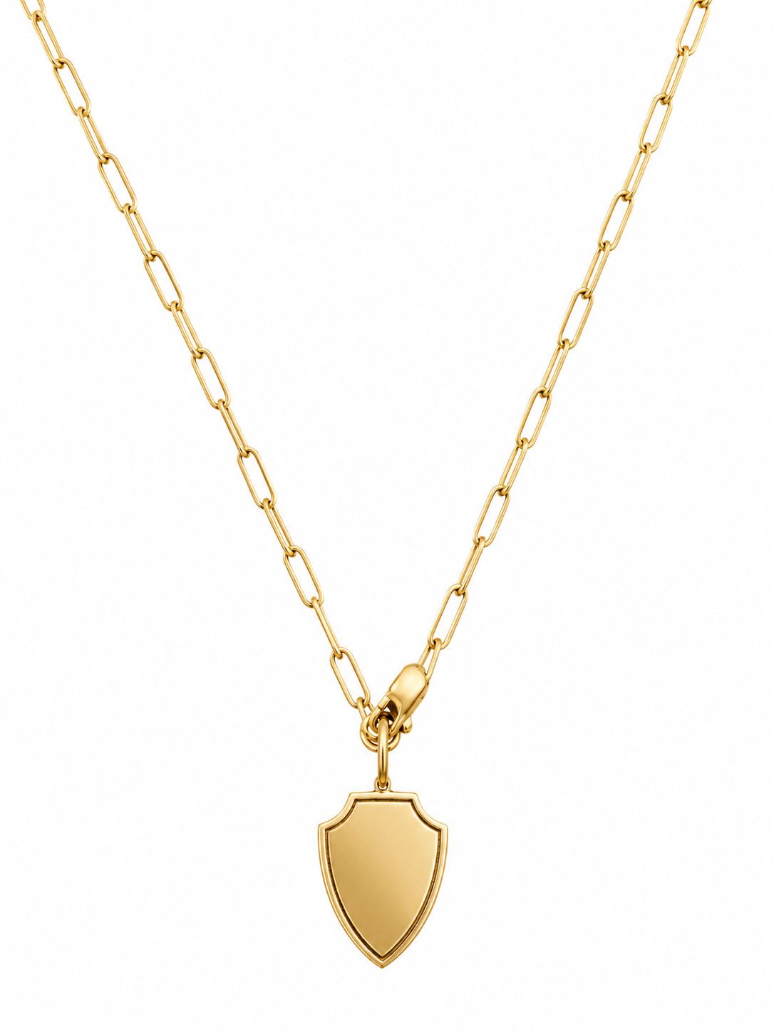 Necklace- 14k Sm Shield on Paperclip