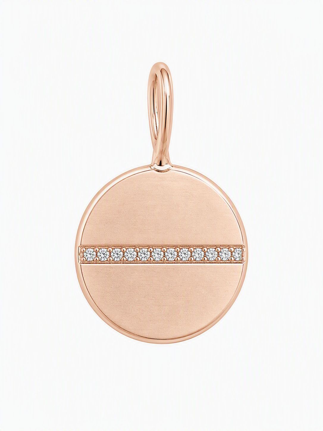 Charm- 14k M Disc w. Horizontal Pave