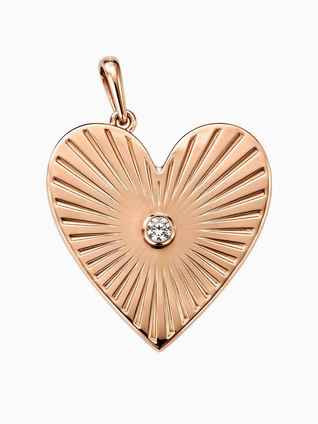 Charm- 14k Radiant Heart w. Diamond