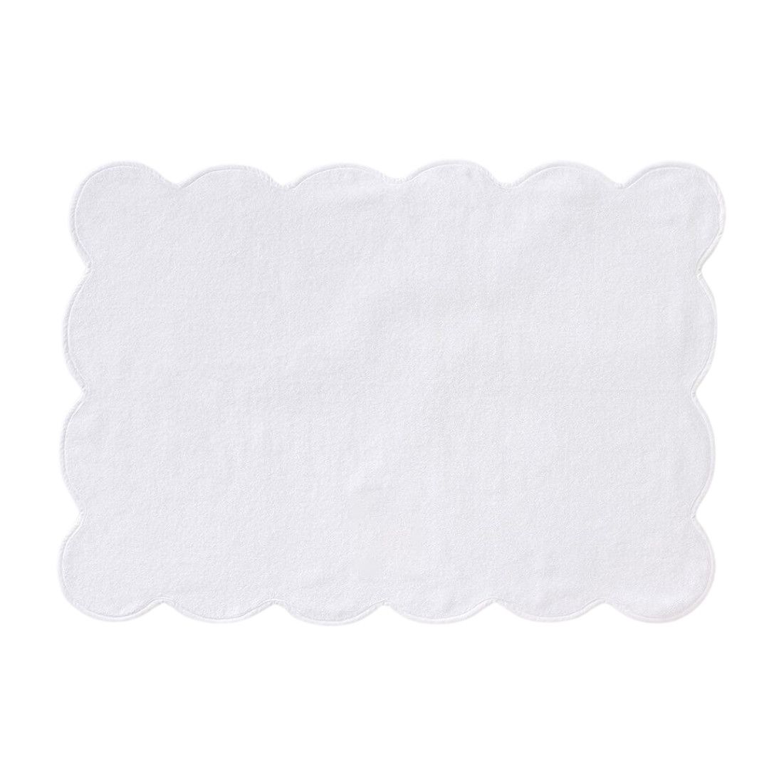 Scalloped Bath Mat, Color: White