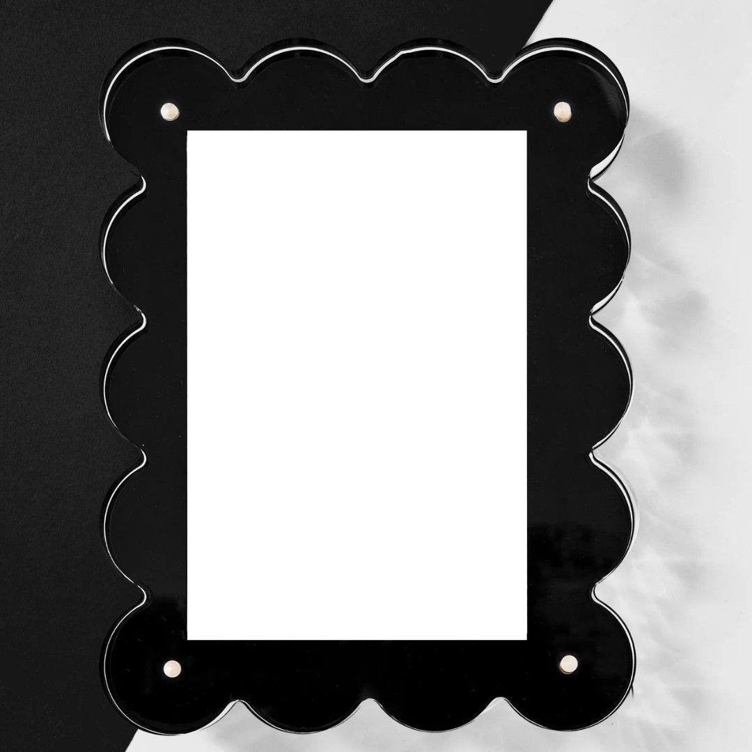 Scallop Acrylic Frame-, Color: Black