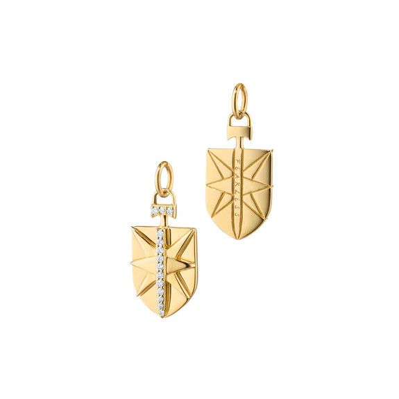 Charm- 18k YG Mini Shield