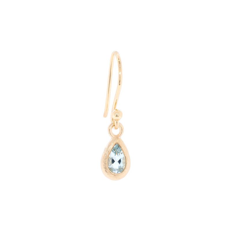 Earrings-18k  Boulder Pear Aquamarine Drop